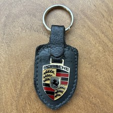 Porsche Reu Heubach Vintage Original Enamel Key Ring Fob Keychain Keyring