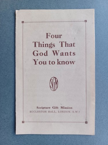 C1910s religious tract leaflet - c1910s,