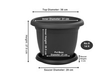 Flower Plant Pot and Saucer