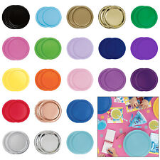 Round Disposable Paper Plates Birthday Party Tableware 7" (20pack) / 9" (16pack)