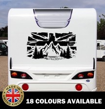 Union Jack Mountain Vinyl Decals Camper Van Caravan Motorhome Sticker Graphic