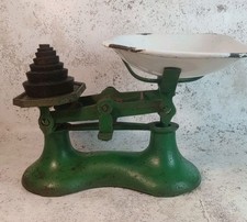 Vtg Green Cast Iron Weighing