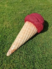 Ice Cream Cone Cherry Hard Scoop 1980s Vintage 36 Inch Approx Shop Display 