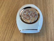 Vintage Art Of Chokin white 24KT Gold Edged Vase