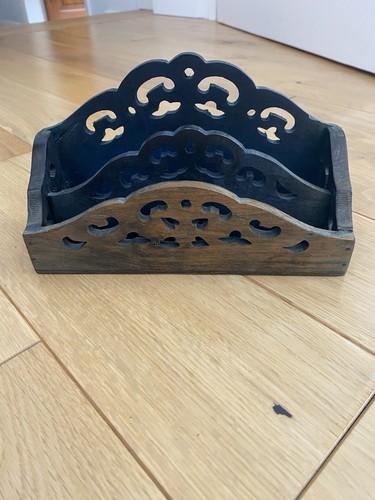 Wooden desk letter rack - desk,