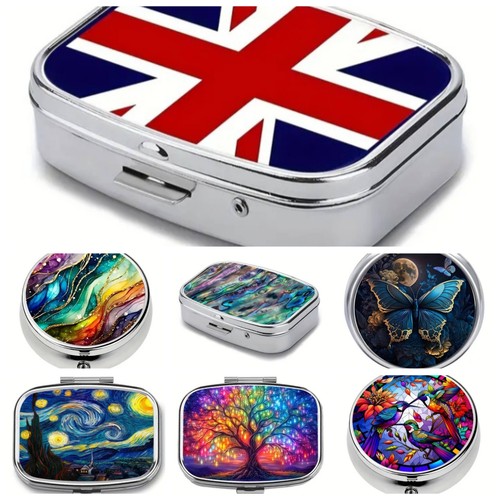 Metal pill trinket boxes - /,