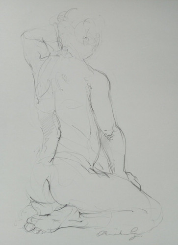 Female nude pencil drawing