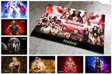 WWE Boxing Personalised Rug Door Mat Room Soft Carpet Boys Girls Bday Xmas Gift