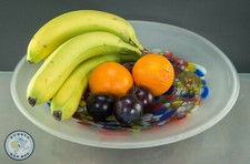 GLASS FRUIT BOWL FROSTED