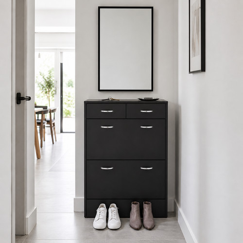 Black shoe cabinet pairs - black,