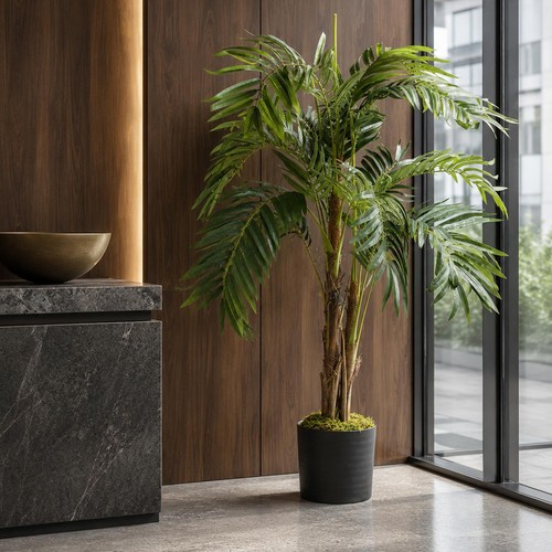 Artificial palm tree with pot