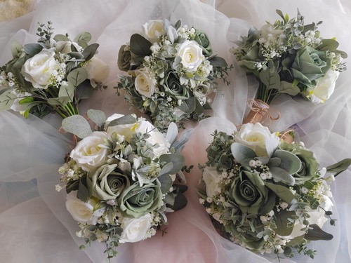 Bridal bouquet sage ivory - bridal,