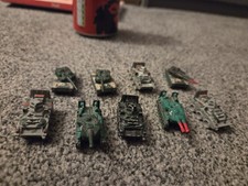 Mini Vintage micro machines Bundle Military Vehicles Tanks metal x9 lot