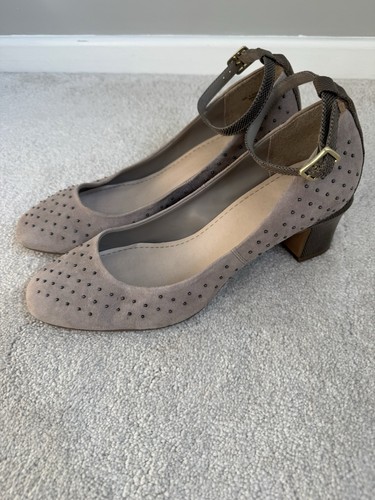 Clarks taupe suede - taupe, studded
