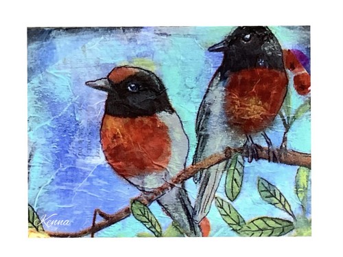 Aceo kenna painting birds - painting,