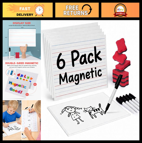 Pack magnetic dry erase lap - 6,