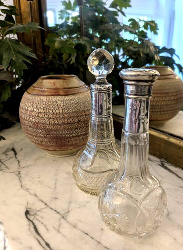 Antique silver and cut glass