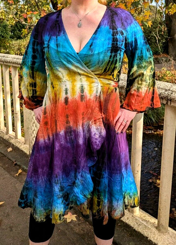 Wrap dress rainbow xl 12 - dress,
