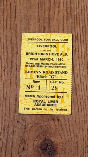 Ticket 1979 liverpool v - ticket,