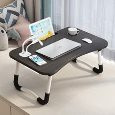 Folding Laptop Table Tilted Portable Bed Sofa Tray Lap Desk w/USB Ports Cup Slot