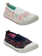 GIRLS FLORAL CANVAS PLIMSOLLS