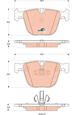 Rear brake pad - brake, set