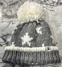 Joules Gray and White Knit Pom