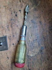 Leyris push screwdriver, ratchet screwdriver. With extra bits in handle. Vintage