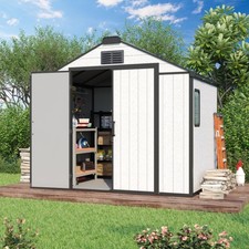 HOMMOW 8x6 Ft Resin Shed with