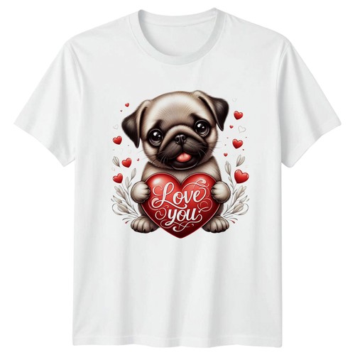 Love you pug puppy shirt - you, t-shirt