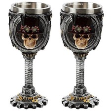 Steampunk Skull Goblet Chalice