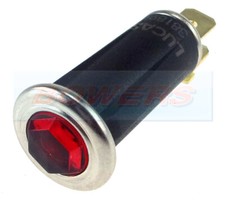 Genuine Lucas Red Jewel Hexagonal Dash Warning Light Lamp 6v 12v Mini Triumph