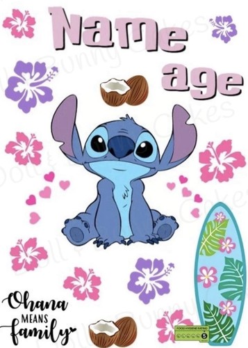 Stitch personalised edible - stitch,