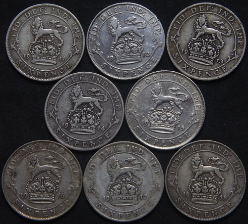 George 1911 1918 sixpence - george,