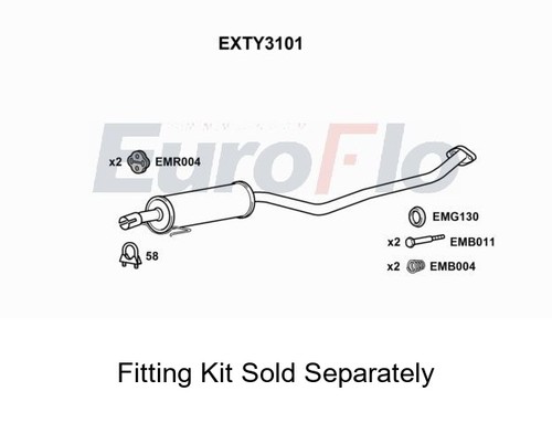 Rear muffler silencer insert - rear,