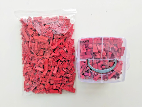 Assorted lego red - red, bricks