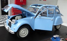 Citroen 2CV 1:24 Scale Square headlights 1976 2CV4 blue Auto Vintage Atlas