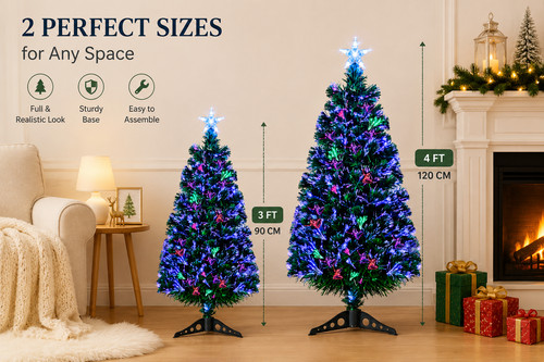 3ft 4ft fibre optic christmas - 4ft,