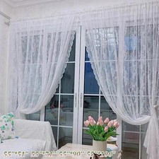 Pair Patio Lace Sheer Curtains