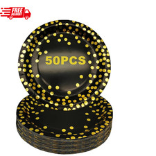 Black and Gold Party Plates