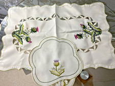 TWO VINTAGE CREAM POLYESTER