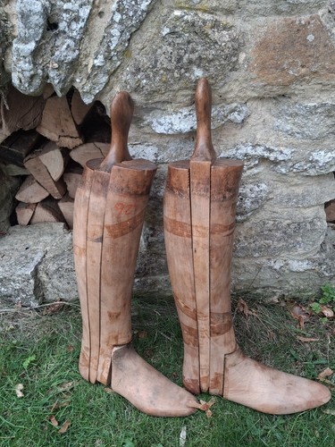 Antique wooden boot trees for