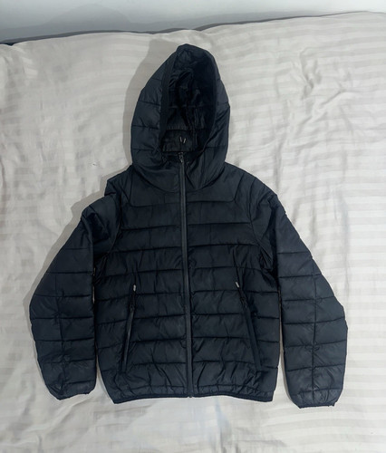 Bershka men black hooded - black,
