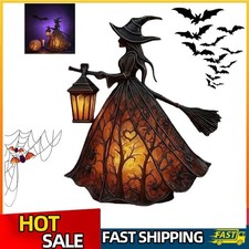 Halloween Witch Lamp 8'',Gothic Spooky Witch Table Lamp Decoration Figurine Gift