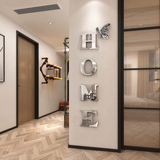 HOME 3D Mirror Wall Sticker