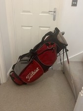 Titleist Golf Bag Carry/Stand with 5-Way Divider Red & Black Very Good Condition