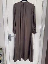 Women Light brown Saudi abaya Dress with hijab Length 53”