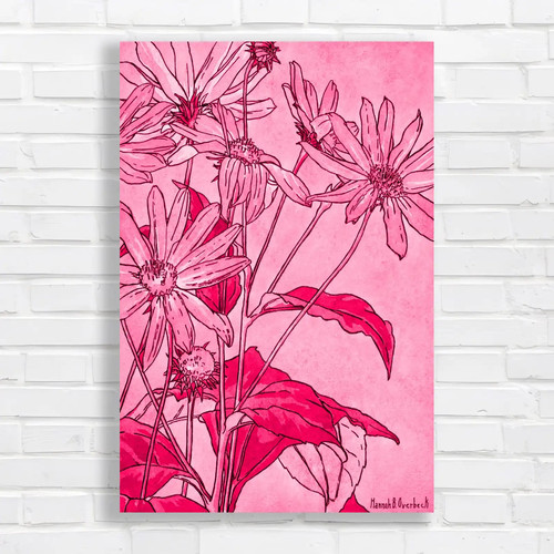 Vibrant floral botanical - vibrant, pink