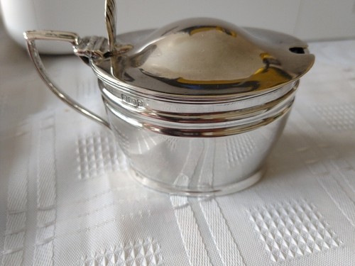 Hallmarked silver mustard - mustard, pot