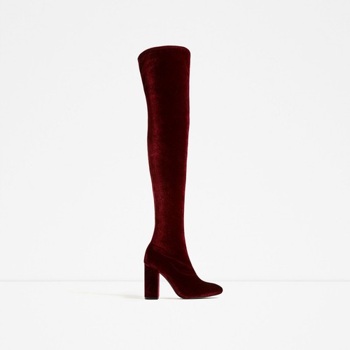 Zara women burgundy velvet - women's,